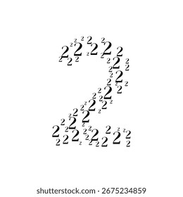 Fractal Number 2 Typographic Design Element