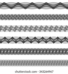 Fractal page text divider line design set