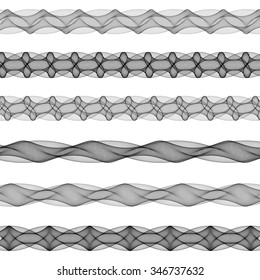 Fractal page text divider line design set