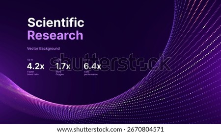 Fractal Particle Flow Visualization Science Research Background. Abstract 3D Particle Surface Graph Concept. Vector Illustration for Physics, Math, Science, AI, and Futuristic Data Networks.