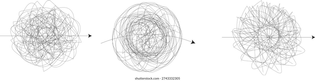 Fractal patterns evolving from simple geometric shapes into complex designs Vector illustration.