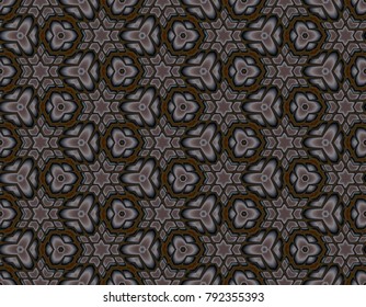 Fractal seamless pattern of the stars in a modern design