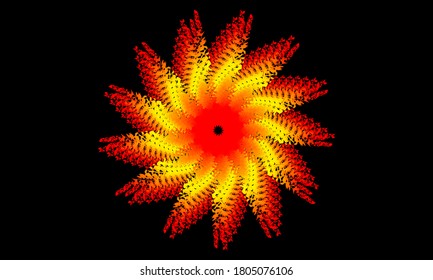 fractal shape vector ornament, burning star explosion ornament. star ornaments