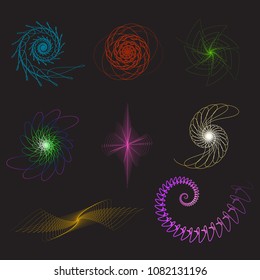 fractal  spin objects set 