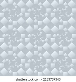 Fractal Squeares Pythagorean Tree Seamless Vector Pattern in neutral gray color
