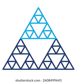 Fractal Structure icon represented by triangles Fractal Structure symbol Dual Line style.