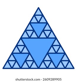 Fractal Structure icon represented by triangles Fractal Structure symbol Blue style.