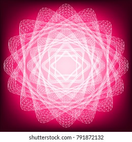 Fractal of the white lines with the background razzmatazz
