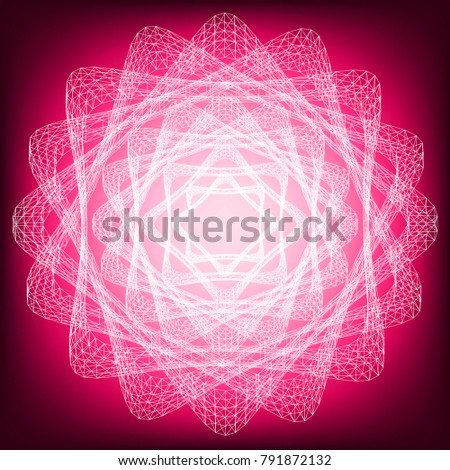 Fractal of the white lines with the background razzmatazz