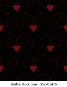 fractal-spiral seamless pattern of hearts for Valentine's day