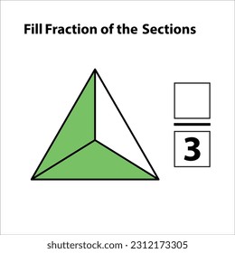 Fraction of the divided into slices. Fractions for website presentation cover poster Vector flat outline icon. isolated on white background. illustration. Fill fractions of the shapes 2 by 3.