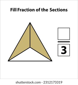 Fraction of the divided into slices. Fractions for Vector flat outline icon. isolated on white background. illustration. Fill fractions of the shapes 2 by 3 vector images
