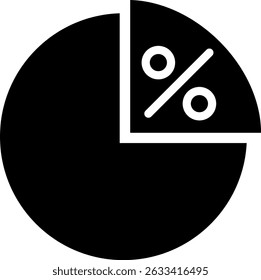 fraction icon.  concise format. Percentage icon. Market Share Analysis sign. Proportion  symbol
