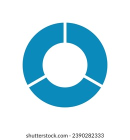 Fraction pie divided into one-third. Pie chart. Mathematics resources for teachers and students.