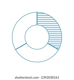 Fraction pie divided into one-third. Pie chart. Mathematics resources for teachers and students.