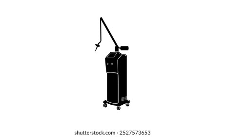 Sistema laser CO2 fracionado, silhueta isolada preta