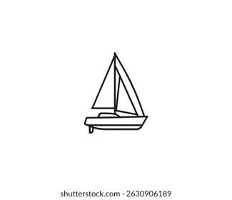 Fractional Sloop Sailboat icon vector art illustration