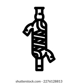 fractionating column chemical glassware lab line icon vector. fractionating column chemical glassware lab sign. isolated contour symbol black illustration
