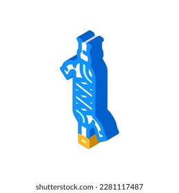 Fraktionierende Säule chemische Glasgeschirr isometrische Ikone Vektorgrafik. fraktionierendes chemisches Glasgeschirr-Laborzeichen. einzelne Symbolillustration