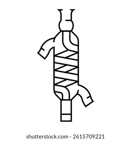fractionating column chemical glassware lab line icon vector. fractionating column chemical glassware lab sign. isolated contour symbol black illustration