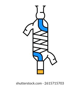 fractionating column chemical glassware lab line icon vector. fractionating column chemical glassware lab sign. isolated symbol illustration