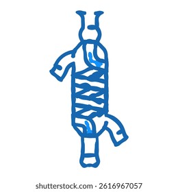 fractionating column chemical glassware lab doodle icon sketch vector. fractionating column chemical glassware lab sign. isolated symbol illustration