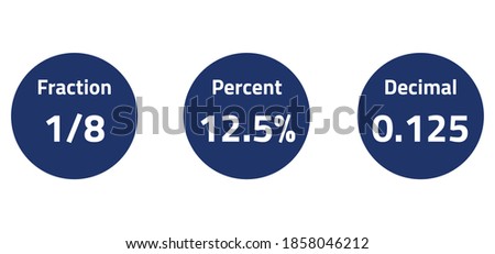 fractions percents and decimals, vector illustration