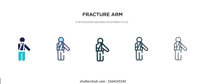 fracture arm icon in different style vector illustration. two colored and black fracture arm vector icons designed in filled, outline, line and stroke style can be used for web, mobile, ui