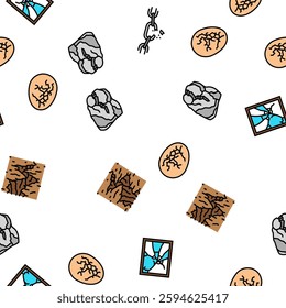 fracture bone break injury vector seamless pattern thin line illustration