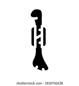 fracture bone treatment glyph icon vector. fracture bone treatment sign. isolated contour symbol black illustration