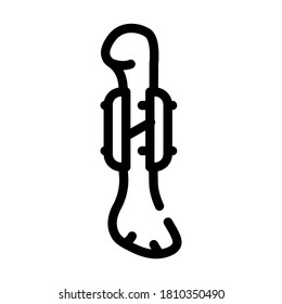 fracture bone treatment line icon vector. fracture bone treatment sign. isolated contour symbol black illustration