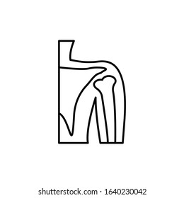 Fracture broken bone crack bone icon. Simple line outline vector orthopedics icons for ui and ux website or mobile application