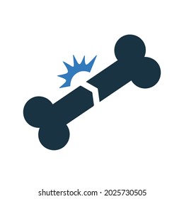 Fracture, broken, bone icon. Simple editable vector design isolated on a white background.