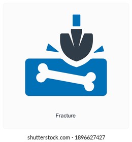 Fracture or crack icon concept