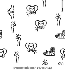 Fracture Elements Vector Seamless Pattern Contour Illustration