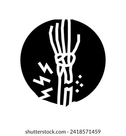 fracture forearm bones osteoporosis glyph icon vector. fracture forearm bones osteoporosis sign. isolated symbol illustration