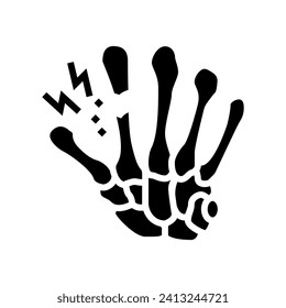fracture hand bones osteoporosis glyph icon vector. fracture hand bones osteoporosis sign. isolated symbol illustration