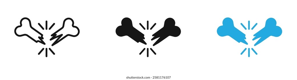 Fracture icon black white vector outline