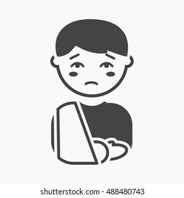 Fracture icon cartoon. Single sick icon from the big ill, disease simple.