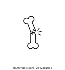Fracture icon. filled and line stroke icons