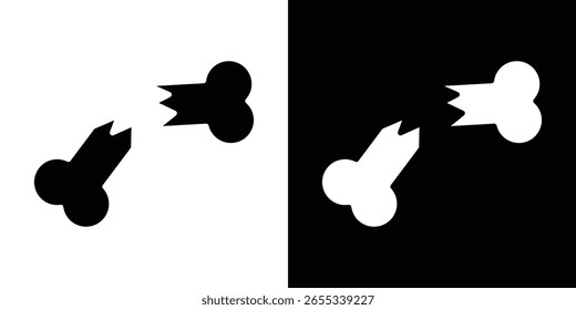 Fracture icon symbol collection. Flat vector stock illustration.