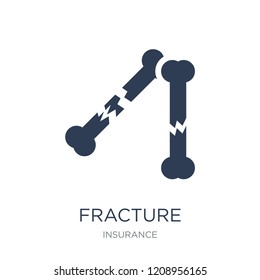 Fracture icon. Trendy flat vector Fracture icon on white background from Insurance collection, vector illustration can be use for web and mobile, eps10