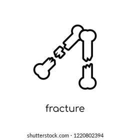 Fracture icon. Trendy modern flat linear vector Fracture icon on white background from thin line Insurance collection, editable outline stroke vector illustration