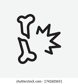 Fracture Line Icon On White Background