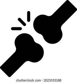 icono plano de glifo vector de fractura