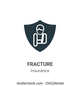 Fracture vector icon on white background. Flat vector fracture icon symbol sign from modern insurance collection for mobile concept and web apps design.