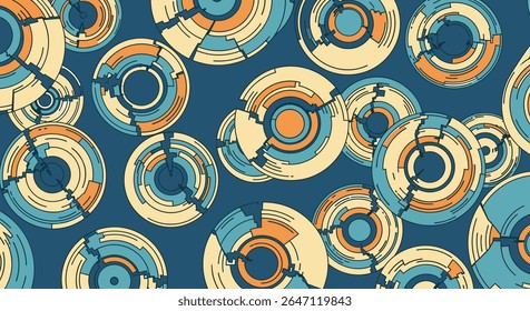 Padrões Circulares Fraturados Um Exame Detalhado da Fragmentação Circular e Repetição Decorativa