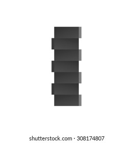 Fractured font, letter I