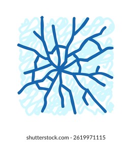 fractured glass fracture doodle icon sketch vector. fractured glass fracture sign. isolated symbol illustration
