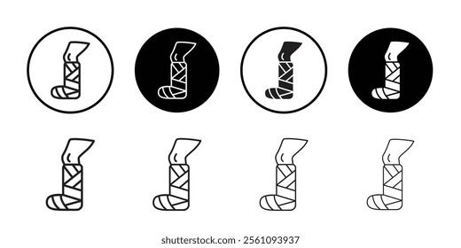 Fractured leg icon Flat line symbol